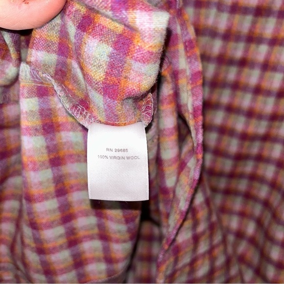Pendleton Womens Virgin Wool Purple/Orange Plaid Button Down Shacket Wes… - Picture 5 of 5